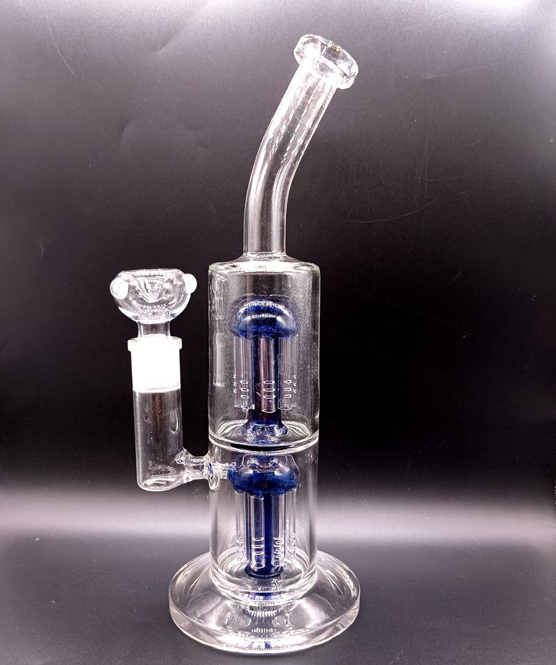 12 inch Thick Glass Water Bong Hookahs Double Tree Arm Perc Oil Dab Rigs with Bowl Accessories