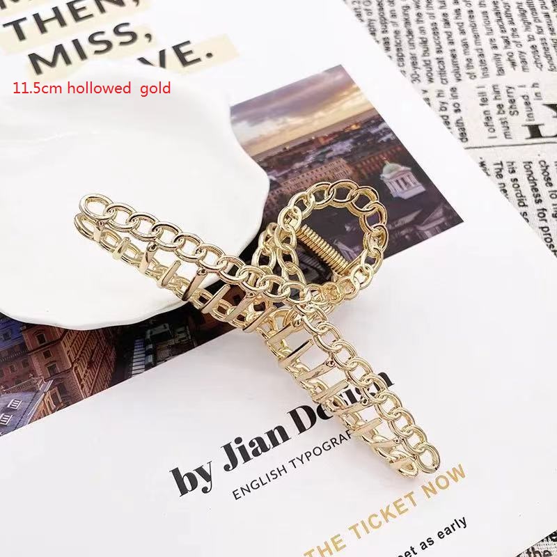 2022 New Women Elegant Gold Silver Hollow Hiold Hair Hair Claw Clips Hair Clips Captled Clister Hairpin Association /