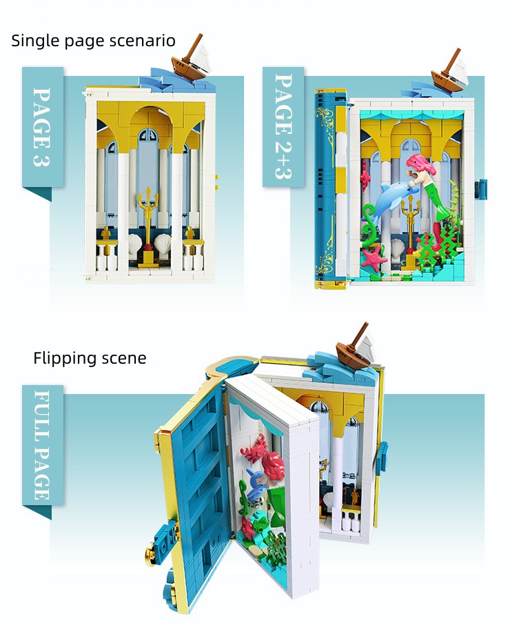 Kit de construction de modèle en gros bloc livres de conte de fées Lepin filles 3D assemblage livre jouets exquis décorés à la main cadeau de noël