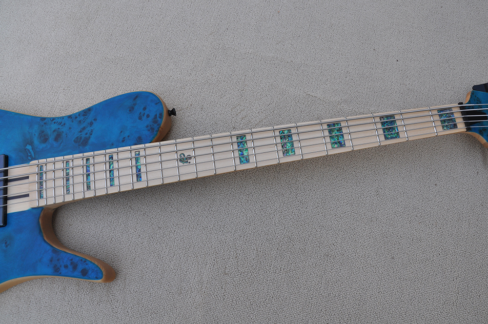 5 струнных шейки через корпус Электрическая бас -гитара с кленовым грифом с меж