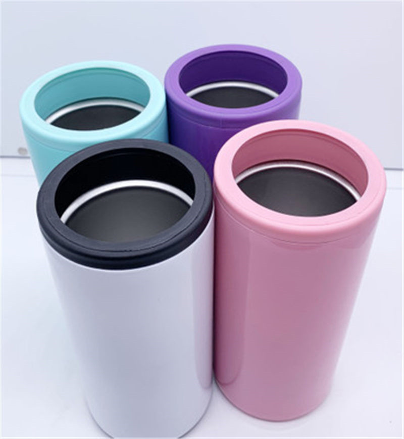 12oz Tumblers Sublimation Slim Cola Cooler Double Wall Stainless Steel Vacuum Insulated Straight Tumbler Cold Beverage Beer Blanks Can Cooler