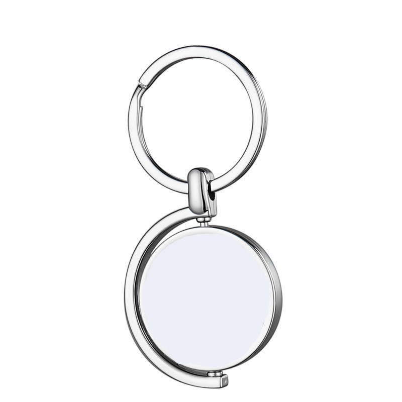 DIY sublimation blank keychain rotatable round alloy designer keychain wallet Handbag Carabiner Keychains Car Key Ring for Woman Man Valentines Day Christmas Gift