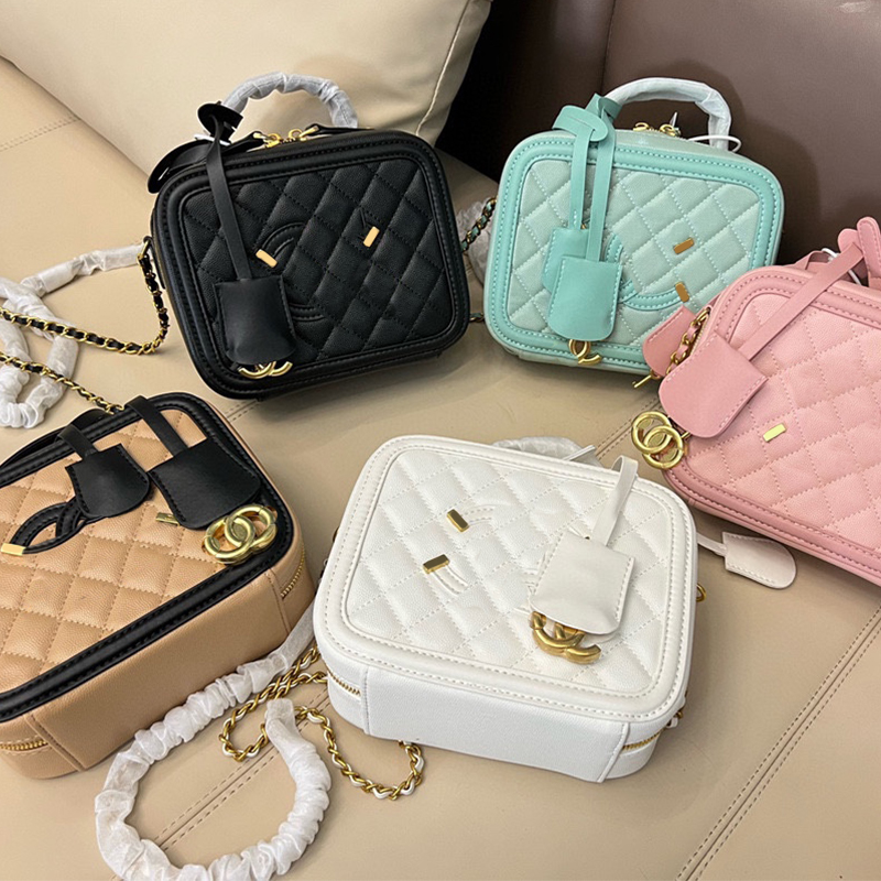 Pink Designer Cosmetic Bag Women mini Chain Tote Handbag Shoulder Bags Travelling Toilet Cases High quality Wash Capacity Makeup b270r