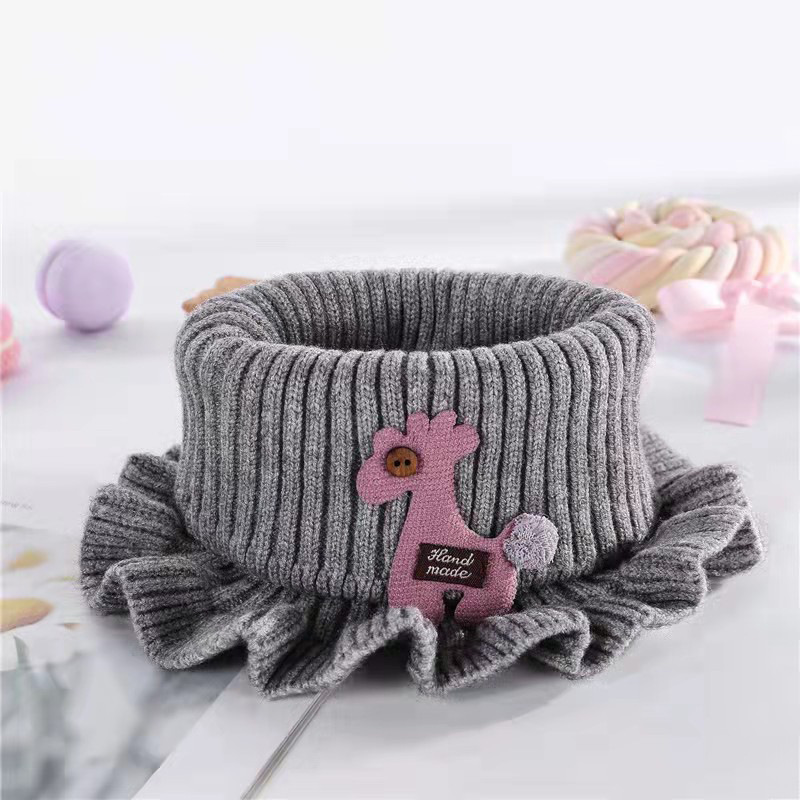 Autumn Winter 2022 children's scarf cartoon knit bib baby knitted scarf