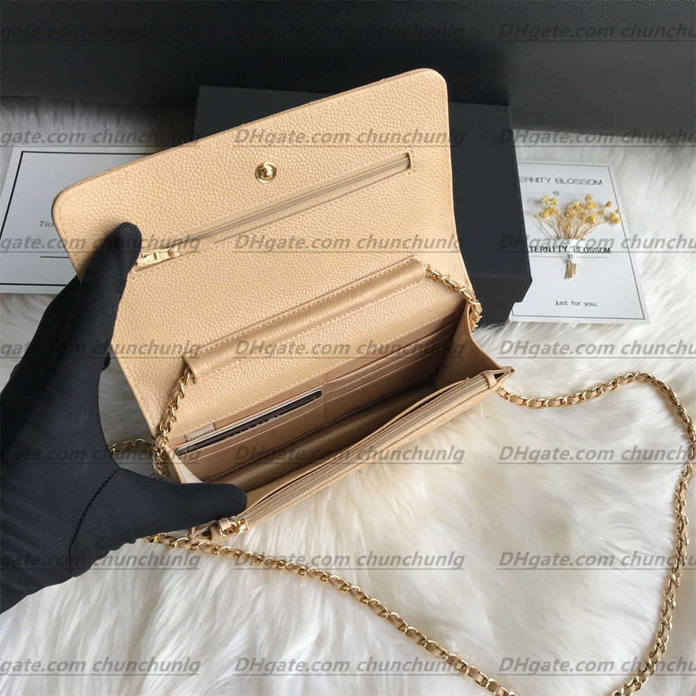 Luxury Top quality famous brand bag designer women Shoulder strap handbag Plaid purses Double letter buckle Sheepskin caviar pattern Women's luxury Evening Bag