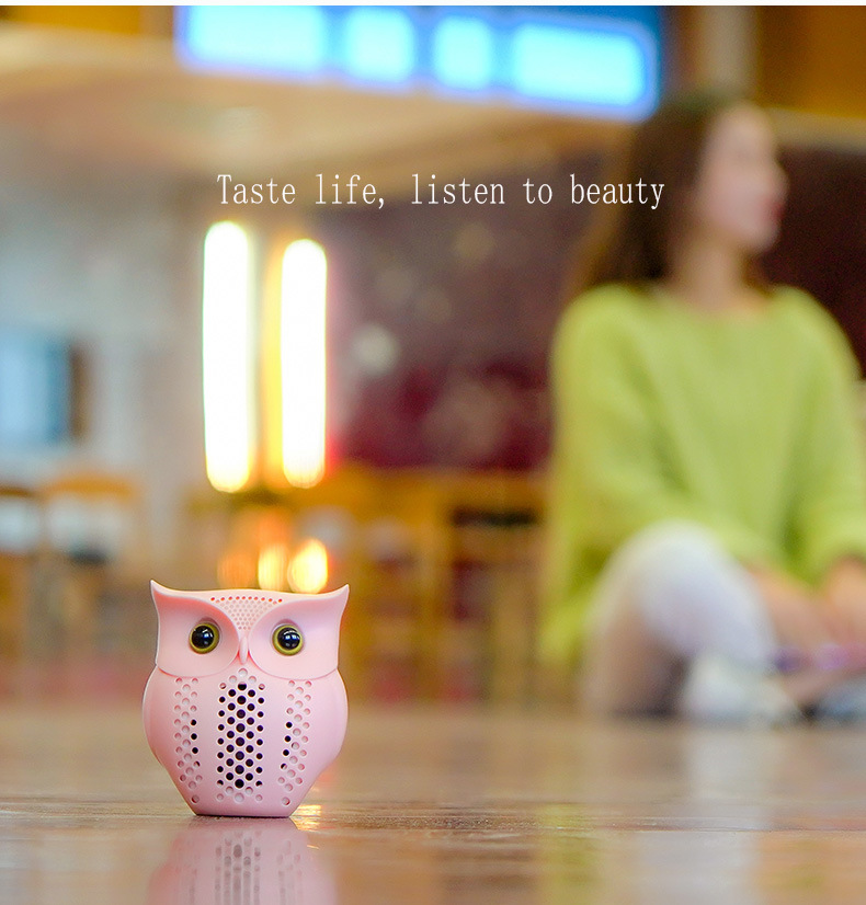 Mini alto -falantes port￡teis Bluetooth 5.0 Wireless Rechargable Owl Shape Speaker Music Player Bass Sound Family KTV