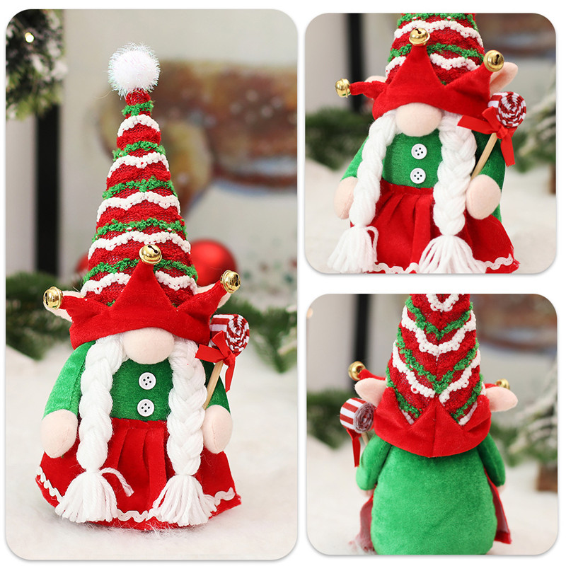 Koppel Fairy Doll Santa Claus Gezichtsloze pop Kerstversieringen Nieuwjaar Gift Toy Kerstmis ornamenten