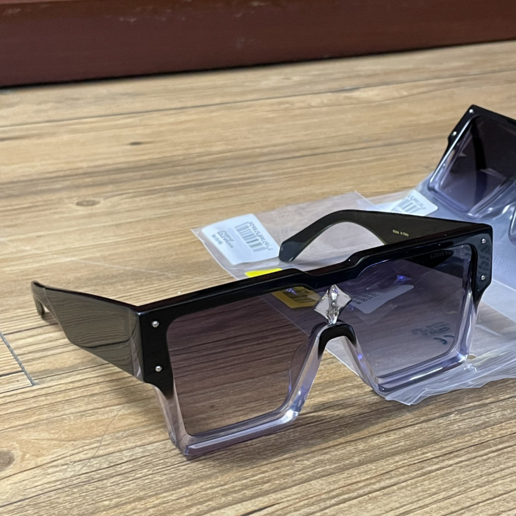 Crystal Cyclon Mask Sunglasses for Men Black to Transparent Rectangle Design Sun Shades Sonnenbrille UV400 Popular Eyewear with Bo241p