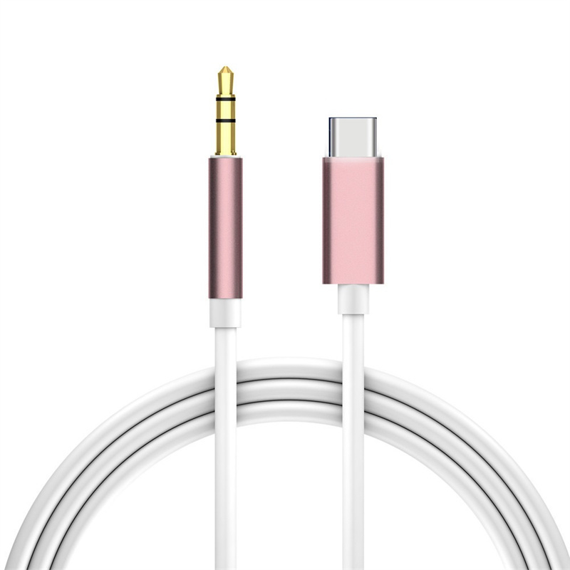 Typ-C USB-kablar hane till 3,5 mm-uttag Hörlurar Bilstereo AUX-ljudkabel sladdadapter För mobiltelefon med återförsäljare