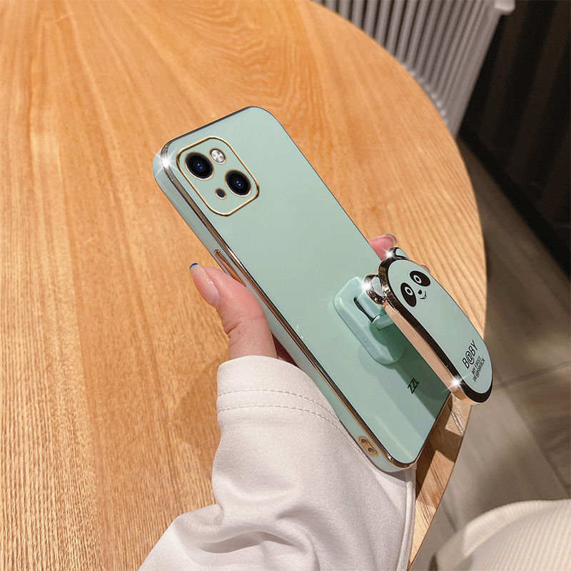 Placcatura Orso Custodie telefoni Supporto cavalletto Designer iPhone 14 Plus Pro Max Luxury Cute Shell iPhone14 13 12 Mini 11 8 7 XR X Xs Cover protettiva pieghevole display