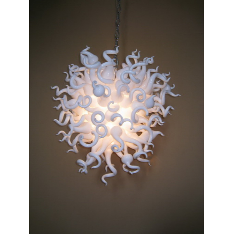 Lustres en cristal modernes Lampes suspendues soufflées à la main avec ampoules LED Art de luxe Lustre en verre contemporain élégant Éclairage de plafond fantaisie LR058