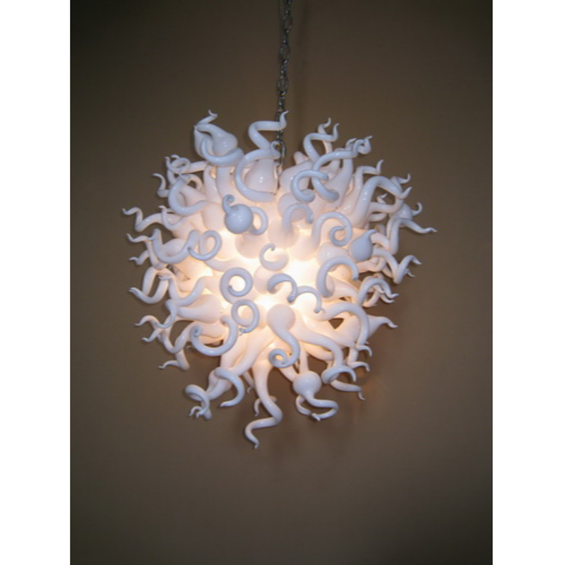 Lampadari di cristallo moderni Lampade a sospensione soffiate a mano con lampadine a LED Arte di lusso Lampadario in vetro contemporaneo elegante Illuminazione a soffitto fantasia LR058