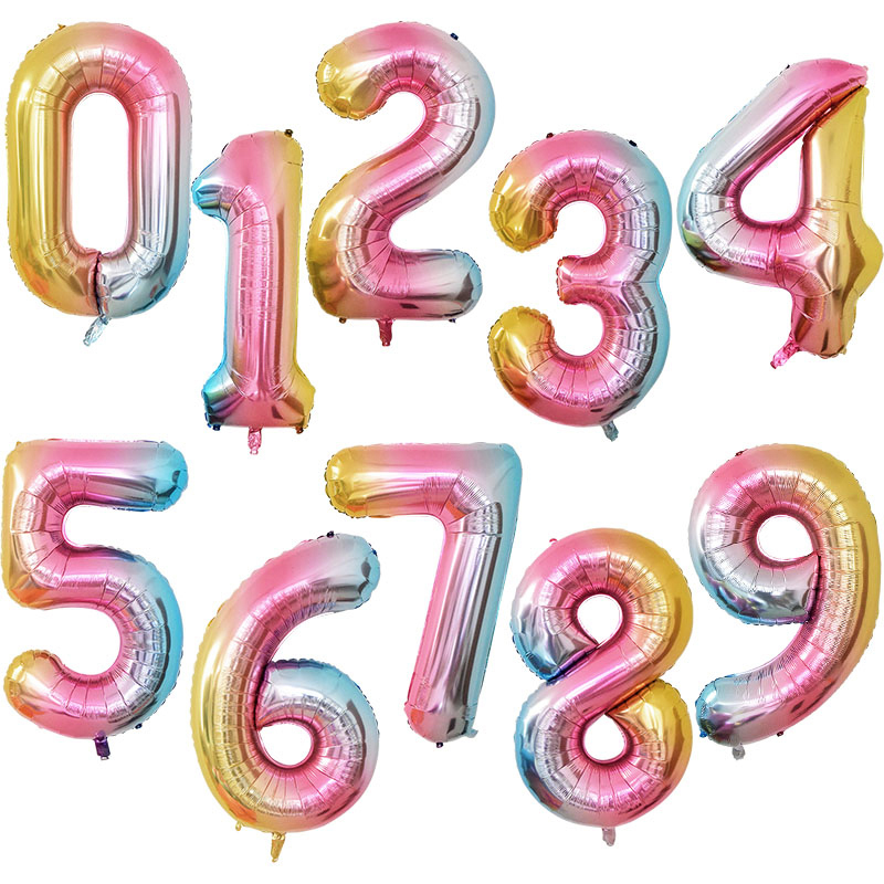 Andra festliga festförsörjningar 32 40 tum jättefolie nummer ballonger luftheliumfigurer bröllop vuxna barn födelsedag dekoration 0 9 digitala globos 221010