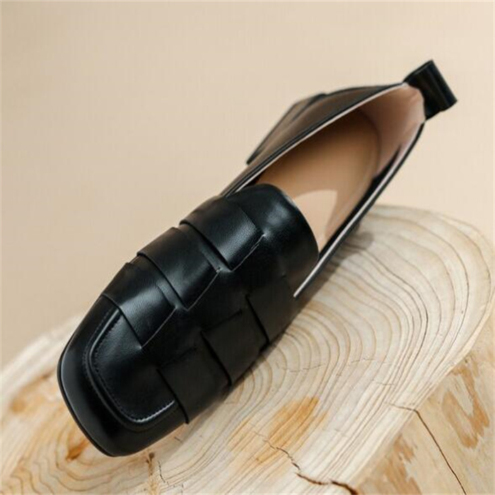 Классические дизайнерские туфли обувь искренняя кожаная тканая толстая туфли для обуви свадебной вечеринки мода мода формальные лоферы для женщин