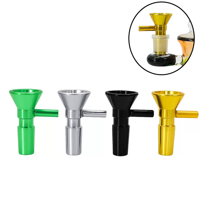 Bongo de cachimbo de água de metal masculino de 14 mm quatro cores para cachimbos de vidro cachimbos de bolhas tigelas de tabaco erva seca inquebrável bongs de cachimbo de água