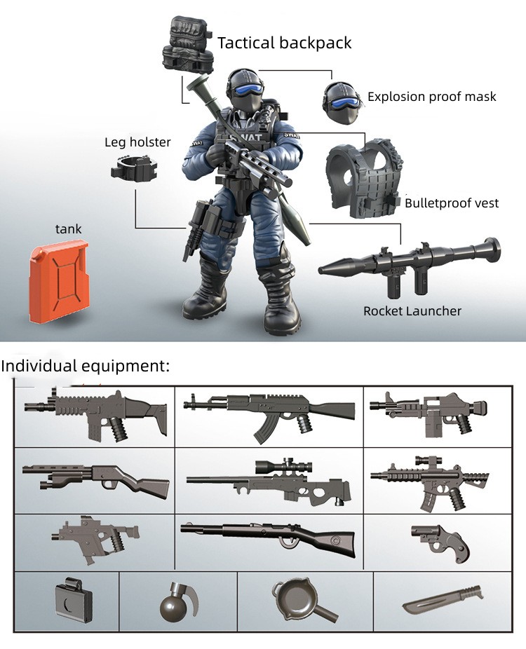 Lepin Minifigs Micro Blocs Joint Complet Torsion Champ Militaire Bloc De Construction Jouets Pour Enfants Garçons Assemblage En Plastique Brique Ensemble Jouets Cadeaux De Noël