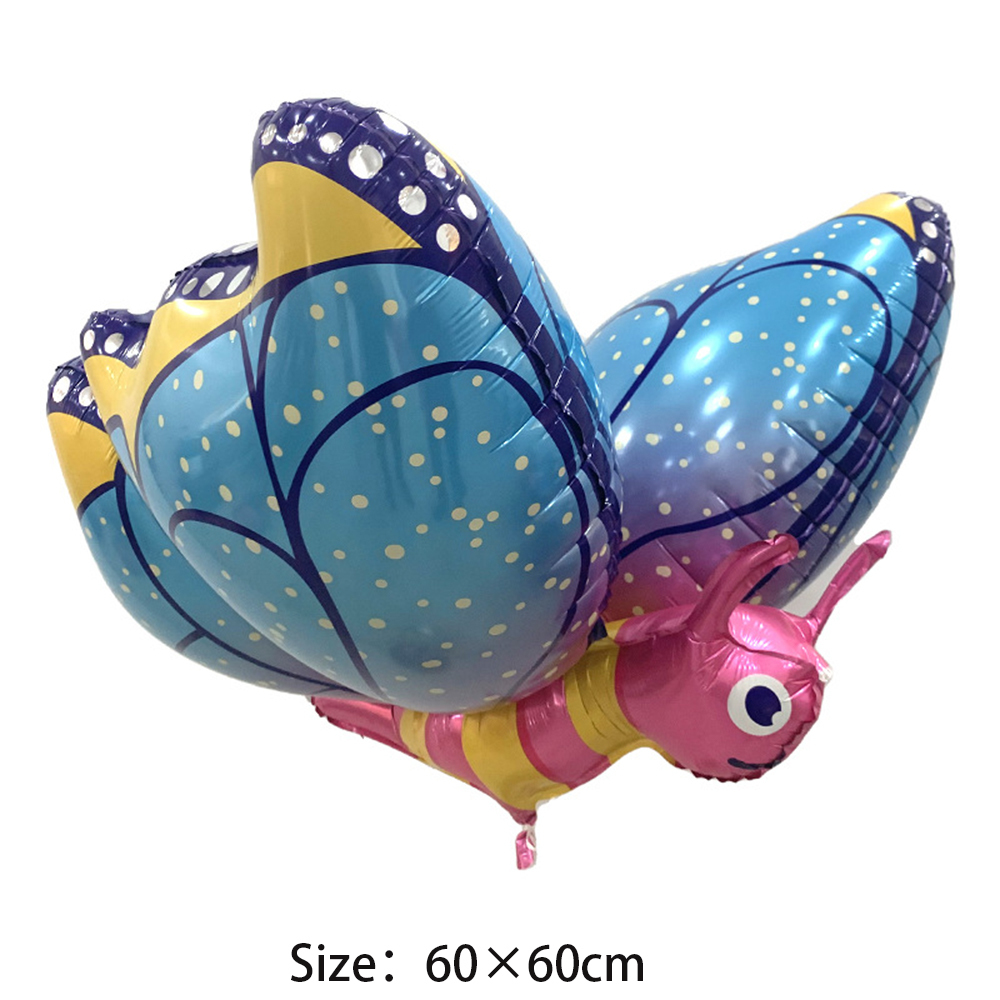 Other Festive Party Supplies 60cm Insect Cartoon Butterfly Aluminum Foil Balloon Outdoor Activities Kid Toy P o Props Birthday Decoration kids gift 221010