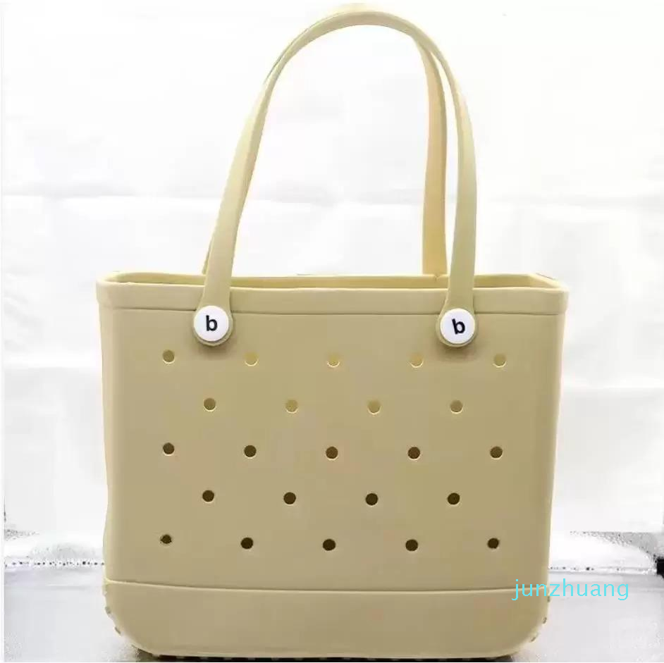 Waterproof Woman Eva Bogg Bag Tote Large Shopping Basket Bags Storage Washable Beach Silicone Bog Bag Purse Eco Jelly Candy Lady 22474