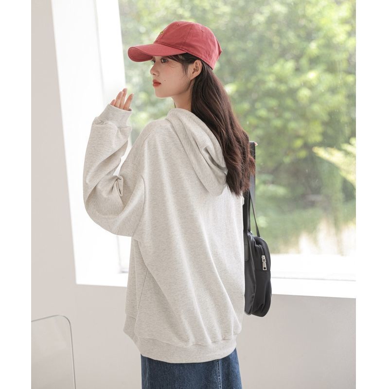 Damen Hoodies Sweatshirts weiß und grau Kapuzepullover Koreanische Version Lose All Match Women Preppy Style Herbstbrief bedruckte Pullover 221010