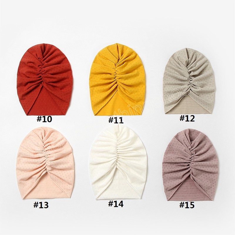قبعات دافئة للحيدم الولادة الهندية قبعات عمامة 3M-5t أطفال ملحقات الشعر عقدة بينز خريف الشتاء أغطية مرنة للأطفال فتاة