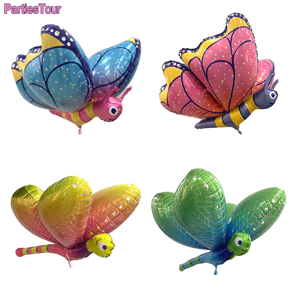 Other Festive Party Supplies 60cm Insect Cartoon Butterfly Aluminum Foil Balloon Outdoor Activities Kid Toy P o Props Birthday Decoration kids gift 221010