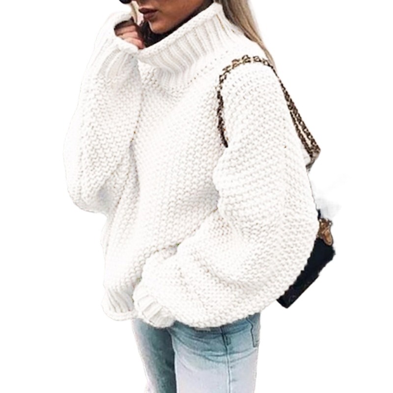 Kvinnors tröjor Autumn Winter Sweater White Basic Female Pullover Batwing Sleeve Solid Casual Streatwear
