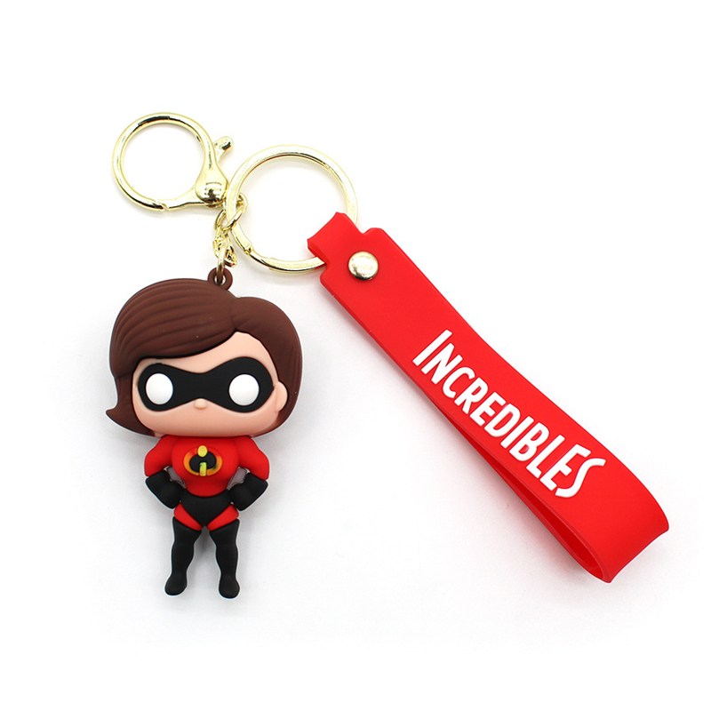 Cartoon Anime Keychain Animation Straps Superman Hist￳ria PVC Decora￧￵es de fivela macia Charms for Kids Designer Bag Wallet Backpack Pinging