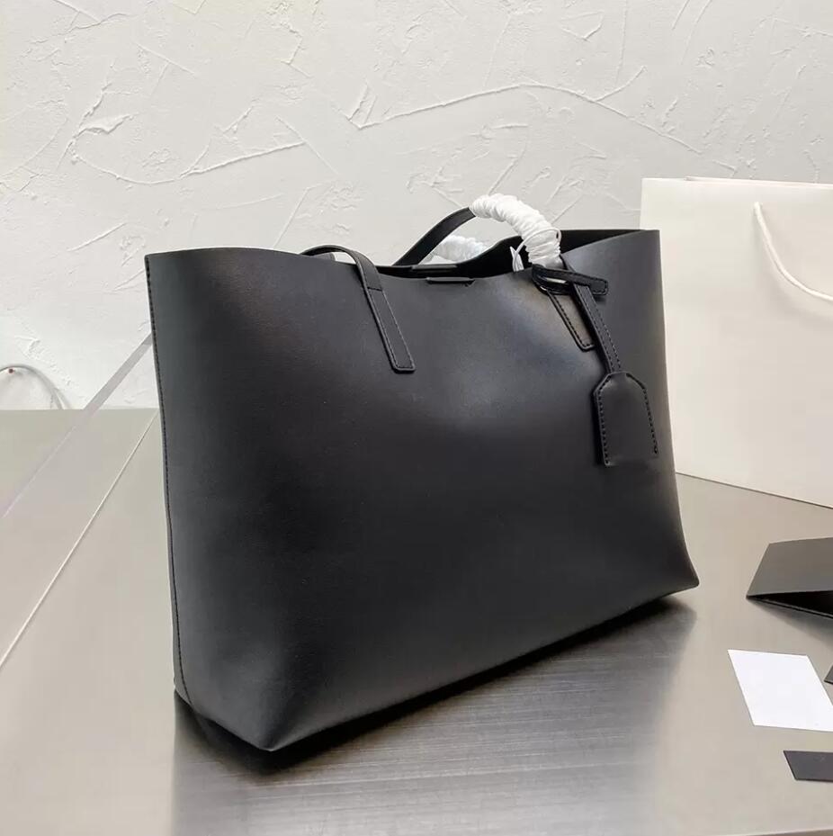 Sac fourre-tout en cuir noir mat pour femmes, fourre-tout de luxe de styliste, décontracté, Shopping, 2022