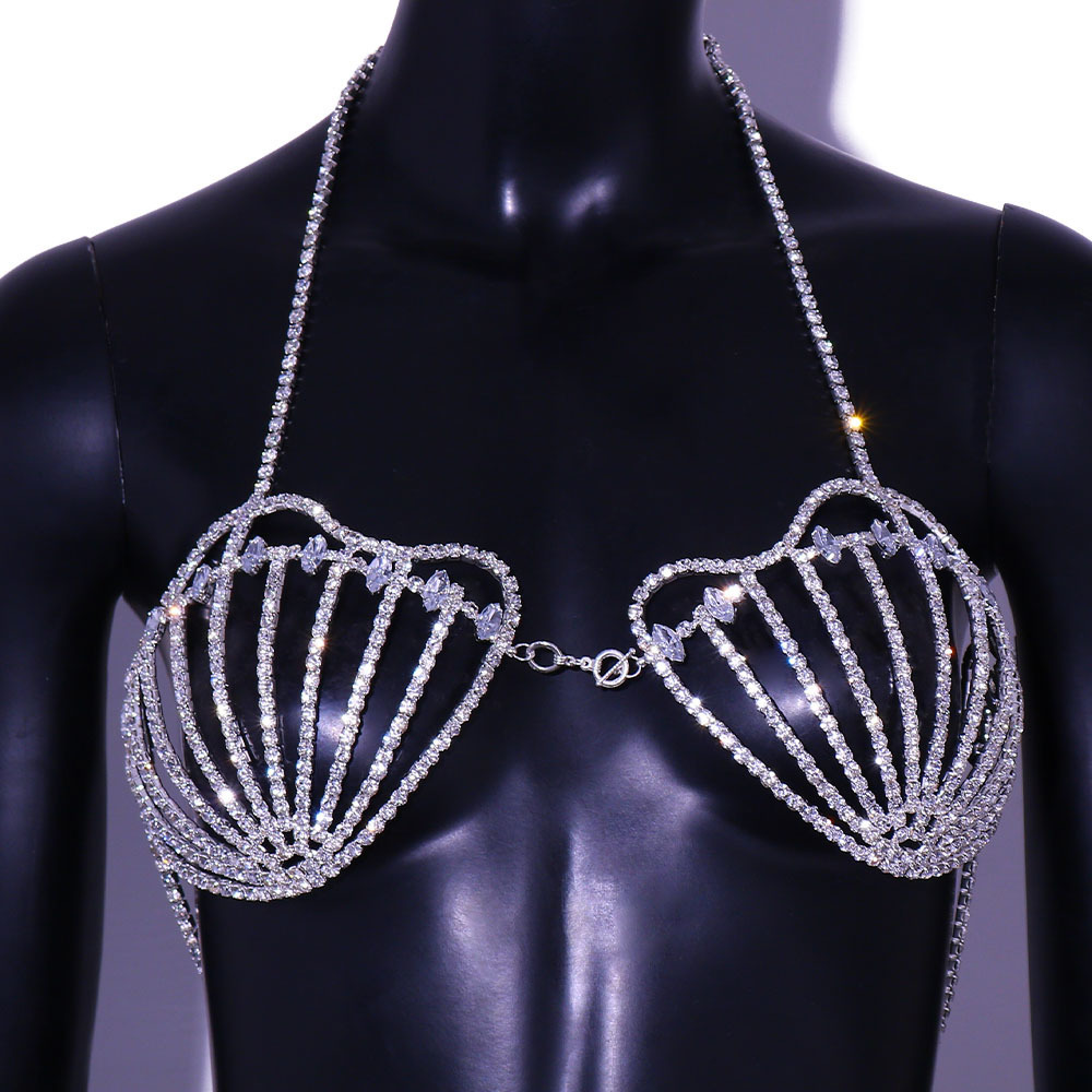 Altri Stonefans Cristallo sexy Staffa il petto Reggiseni Catena Zircone Gioielli il corpo Accessori festival Bra Catena Top Regali le donne 221008