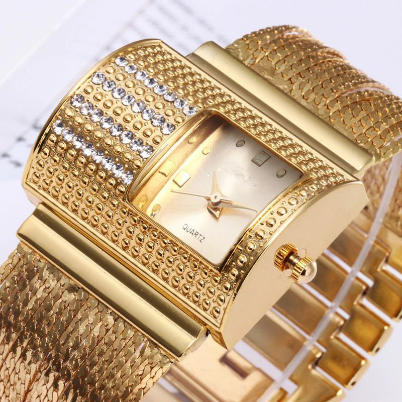 Montres-bracelets Créativité Mode Luxe Dames Montres-bracelets Top Marque Bracelet En Acier Or Étanche Femmes Bracelet Montre Zegarek Damski 221010