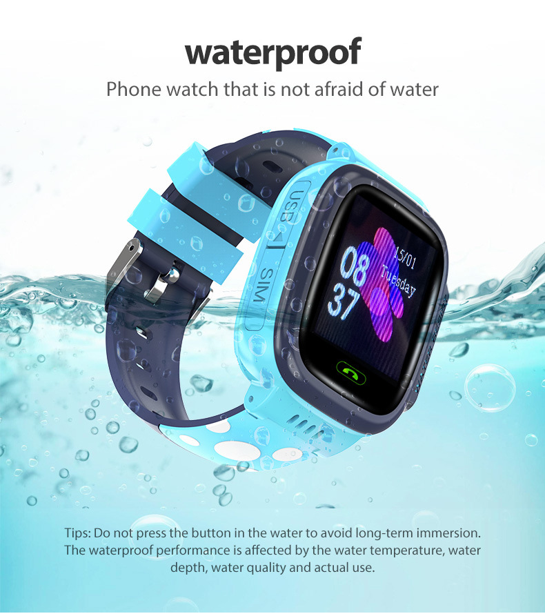 新しいファッション Y92 子供用スマート腕時計電話スマート WIFI 測位深度防水子供用