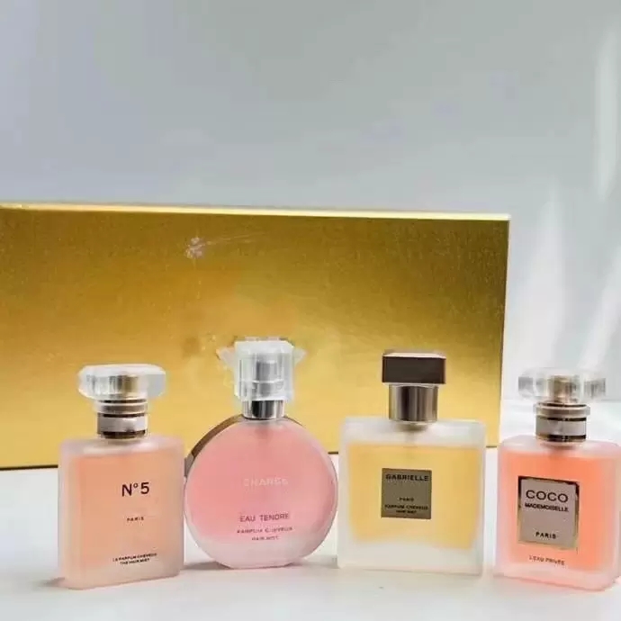 Luxury Femmes Perfume Gift Set Chance No.es coco 25 ml x 4 photos Bonne odeur de longue date du navire rapide