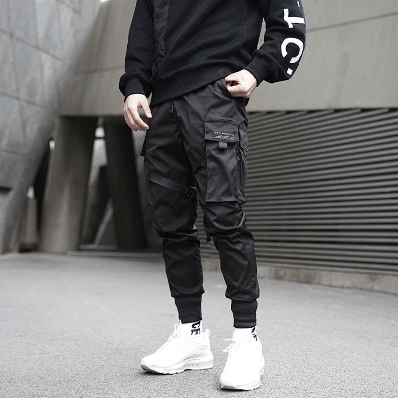 Men's Pants Prowow Black Hip Hop Cargo Pants Men Streetwear Fashion Cotton Joggers Sweatpants Casual Harem Trousers Harajuku Clothing 221010