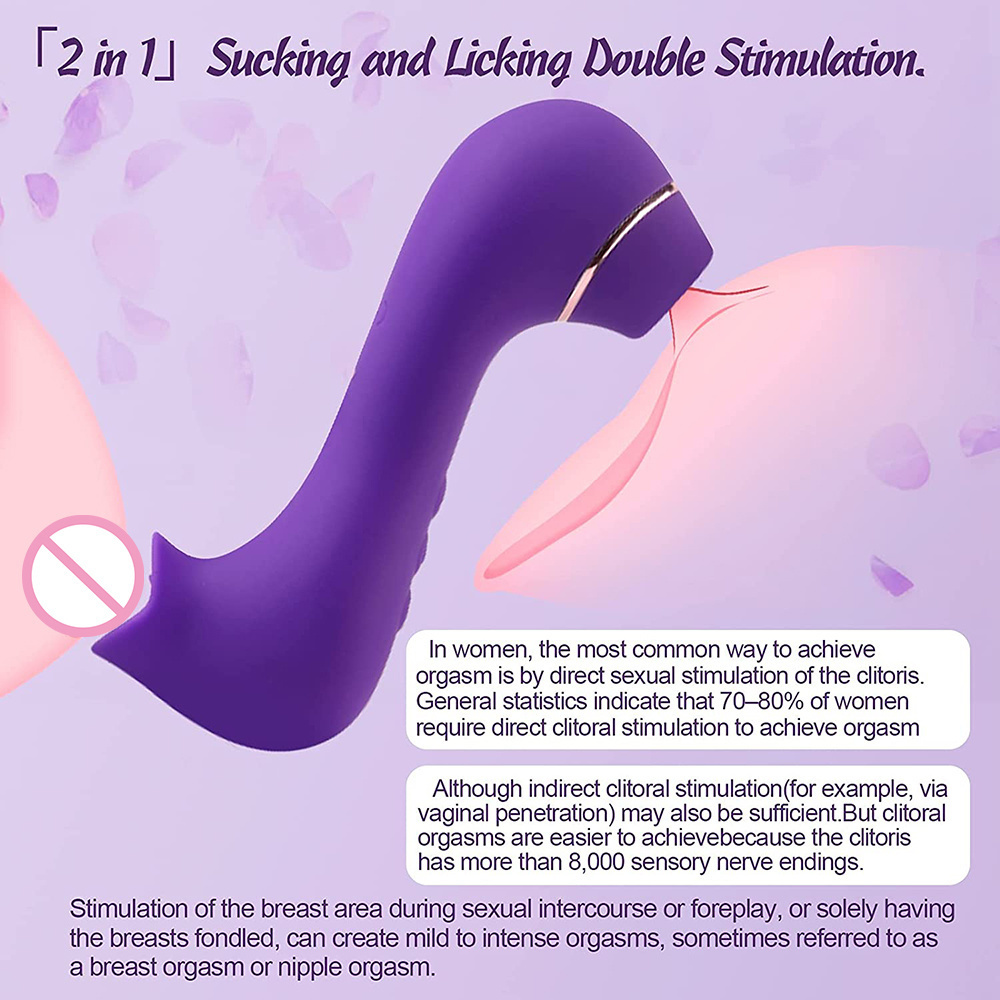 Wibratory 2 w 1 łechtaczka Ssanie wibratorowe wibrator G-Spot Podwójny stymulator języka sutku pochwowy masażer piersi doustny dla kobiet 221010