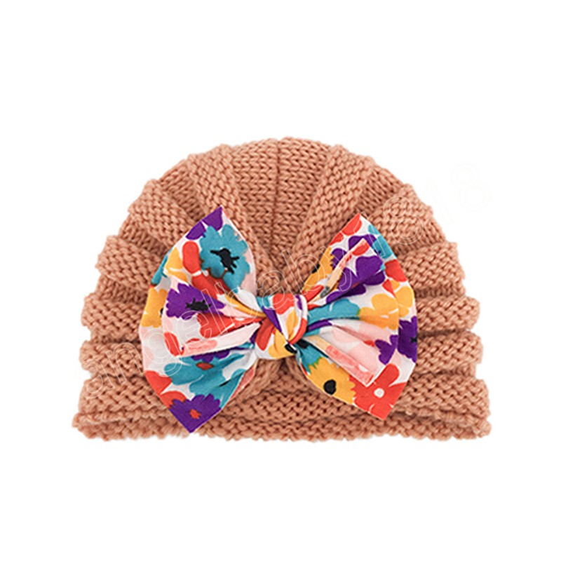 Nouveau-né doux chaud tricot laine casquettes mode impression nœud papillon bébé bonnet chapeaux rayé chapeaux anniversaire cadeaux Photo accessoires