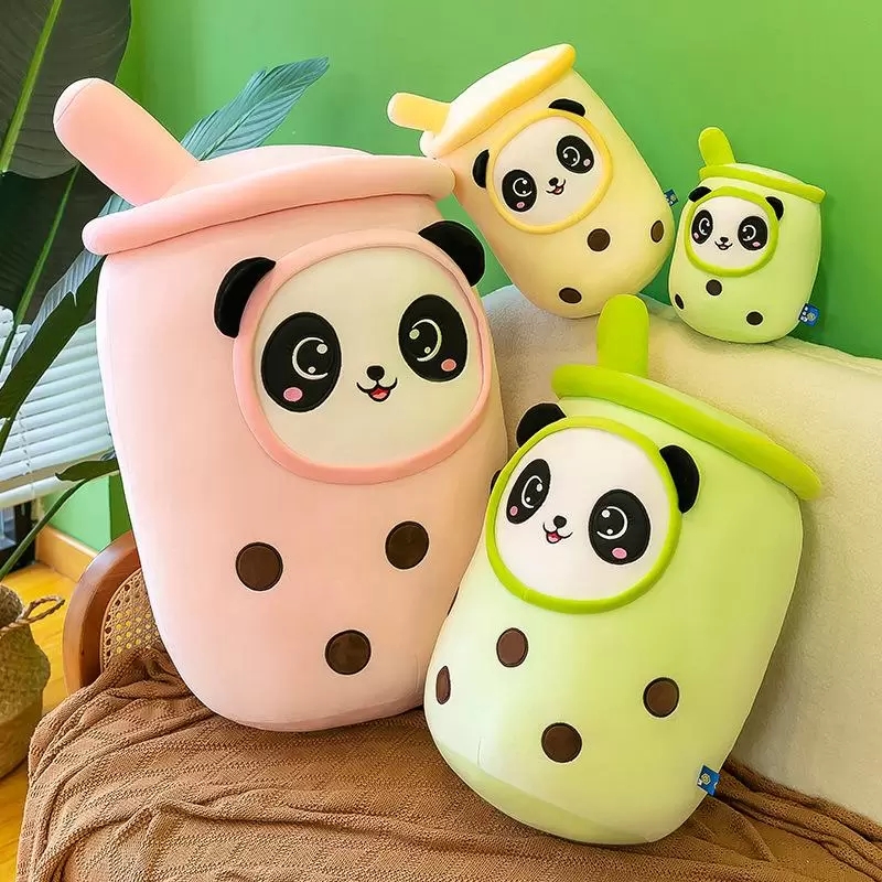 2022 Fyllda djur Plush Dolls Panda Milk Tea Cup Doll Plush Toy For Girls to Sleeping Large Pillow C99