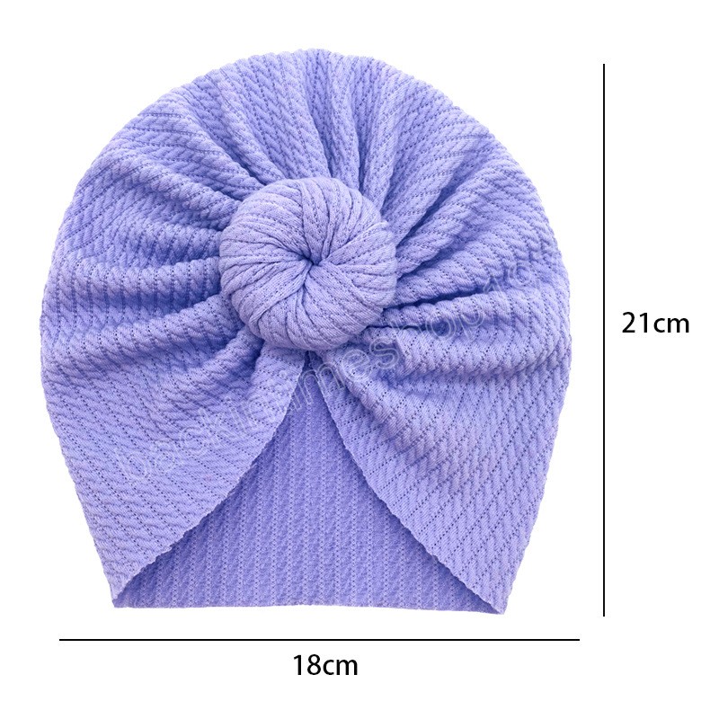 Solid Color Striped Baby Turban Hat Fashion Handmade Round Ball Infant Caps Donut Headwear Clothing Decoration