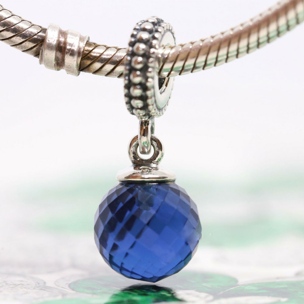 925 Звезда стерлинговой серебряной луны с Midnight Blue Cz Dangle Bead Bead подходит для европейских украшений в стиле Pandora Bracelets