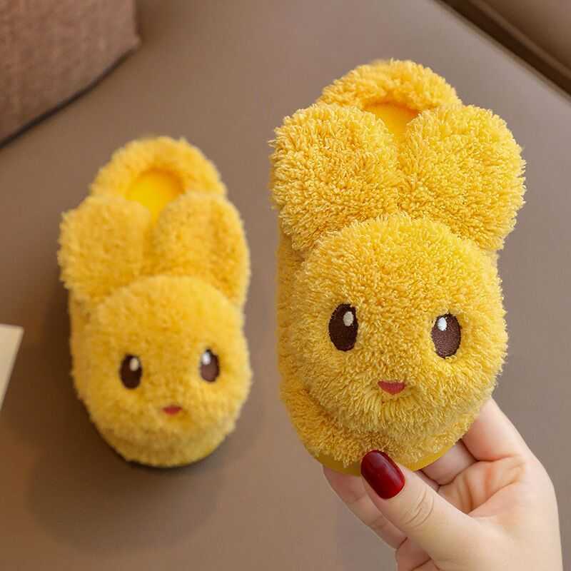 Slipper Autumn and winter children's cotton slippers boys and girls plush cartoon warm parent-child non-slip children with cotton shoes L221010