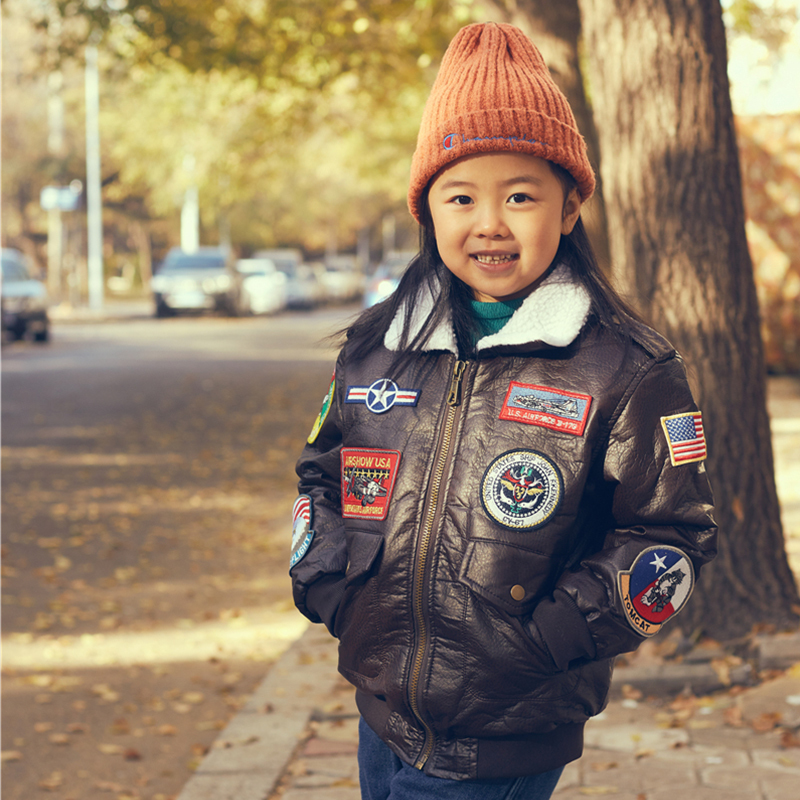 Jackets Leather Jacket for Girls PU A2 Bomber Warm Clothes Child Boy Coats Winter Vintage Baseball Outerwear Baby and Boys 221010