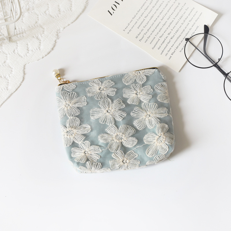 DHL200 st Coin Purses Women Cotton The Floral Embroidery Cross Hasp Short Wallet Mix Color