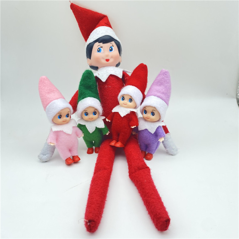 Christmas Elf Babies with Dummy Movable Arms Legs Doll House Accessories PVC Felt Baby Elves Dolls4402344