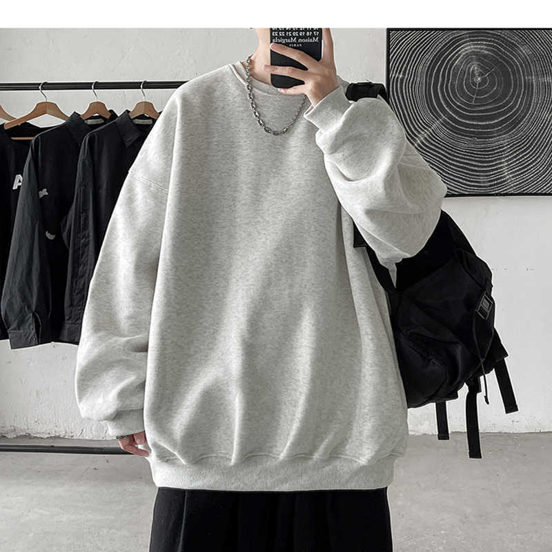 Sweats à capuche pour hommes Sweatshirts Hommes Colorfuls Noir Solide Sweats à capuche 2022 Automne Hiver Mens surdimensionné japonais Streetwear Sweatshirts Homme Harajuku Crewneck Sweat à capuche T221008