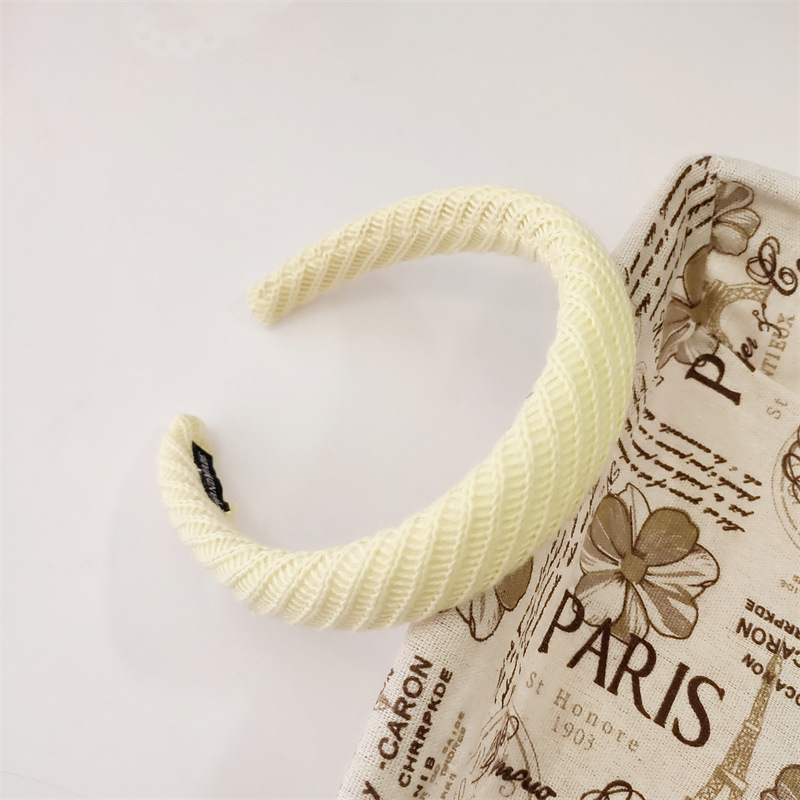 Autumn New French Style Sweet Girl Temperament Simple Wool Hairband Headwear Fashion Korean Student Headband Hårtillbehör