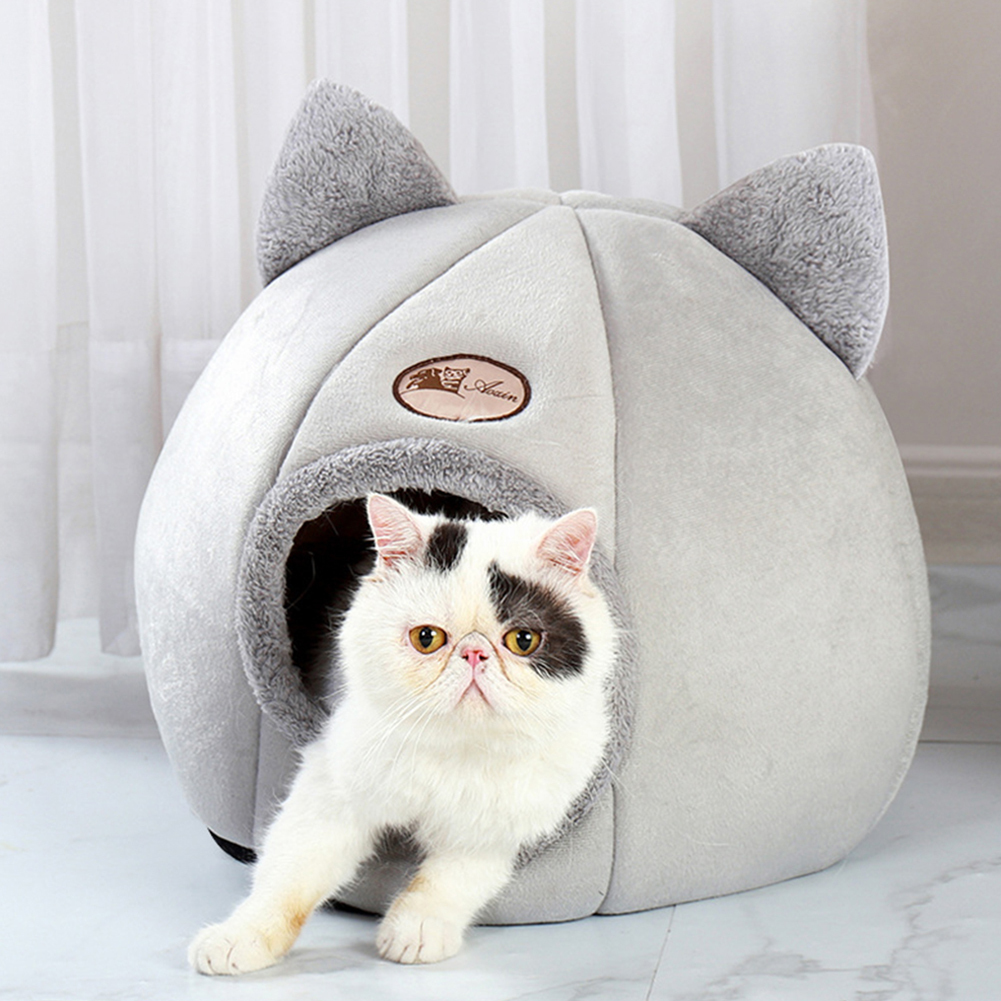 Cat Beds Furniture Warm Comfort Cat Bed in Winter Little Mat Basket Small Dog House Products Pets Tent Cozy Cave Beds Indoor Gate Accessories 221010