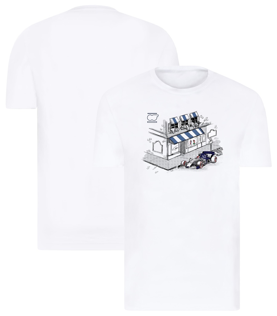 F1レーシングプリントTシャツ2023フォーミュラ1チームロゴメンズホワイトTシャツ夏ファッションスポーツブランドメンズOネックTシャツジャージー