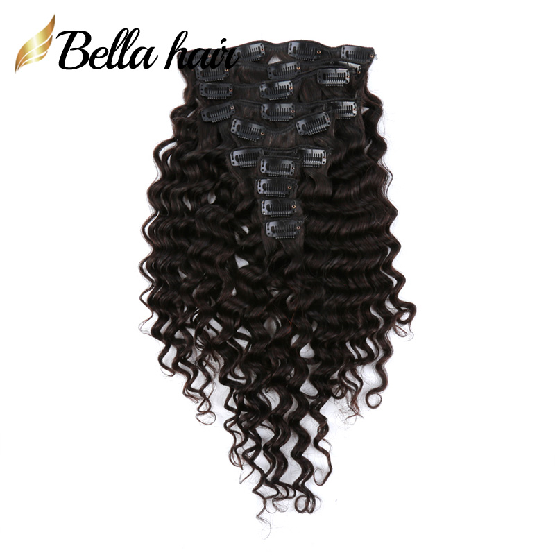 CLIP DE CABELO DE CAIO DE CAIO REMY REMY HUME CAIL Ondas de água Molhada Extensão Wavy 160G 21 Clipes Bellahair8390683