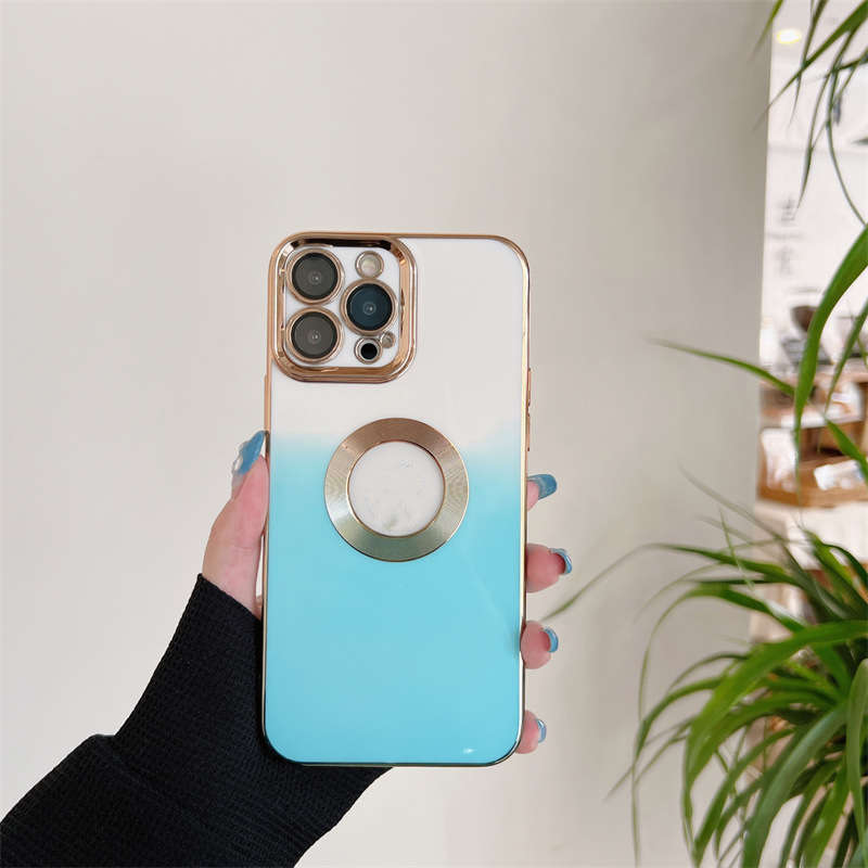 Gradient Hollow Plated Calus Case Shell pour iPhone 14 Pro Max Plus mode iPhone14 13 12 MINI 11 8 7 XR XS COBLE DE BACK BACK DE BACK APPARECTE