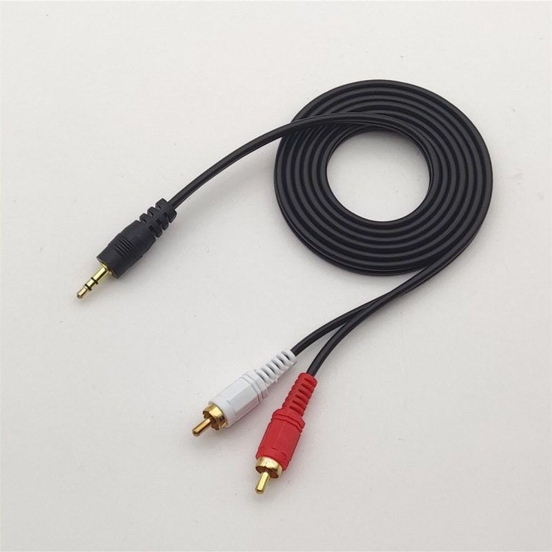 1.5M 3.5mm Jack Aux do 2 RCA kabel audio-wideo Stereo Y kabel splittera AV Adapter 2RCA przewód drutowy do komputera DVD TV magnetowid głośniki kable do kamer