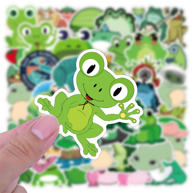 frog stickers Cartoon for Teen Kids Water Bottle Cool Waterproof Decal for Girl Laptop Bicycle Skateboard Phone Computer Guitar